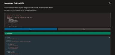 Format And Validate JSON